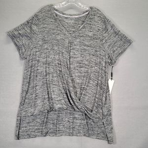 Calvin Klein Performance Plus Size Draped Top Black Size 2X